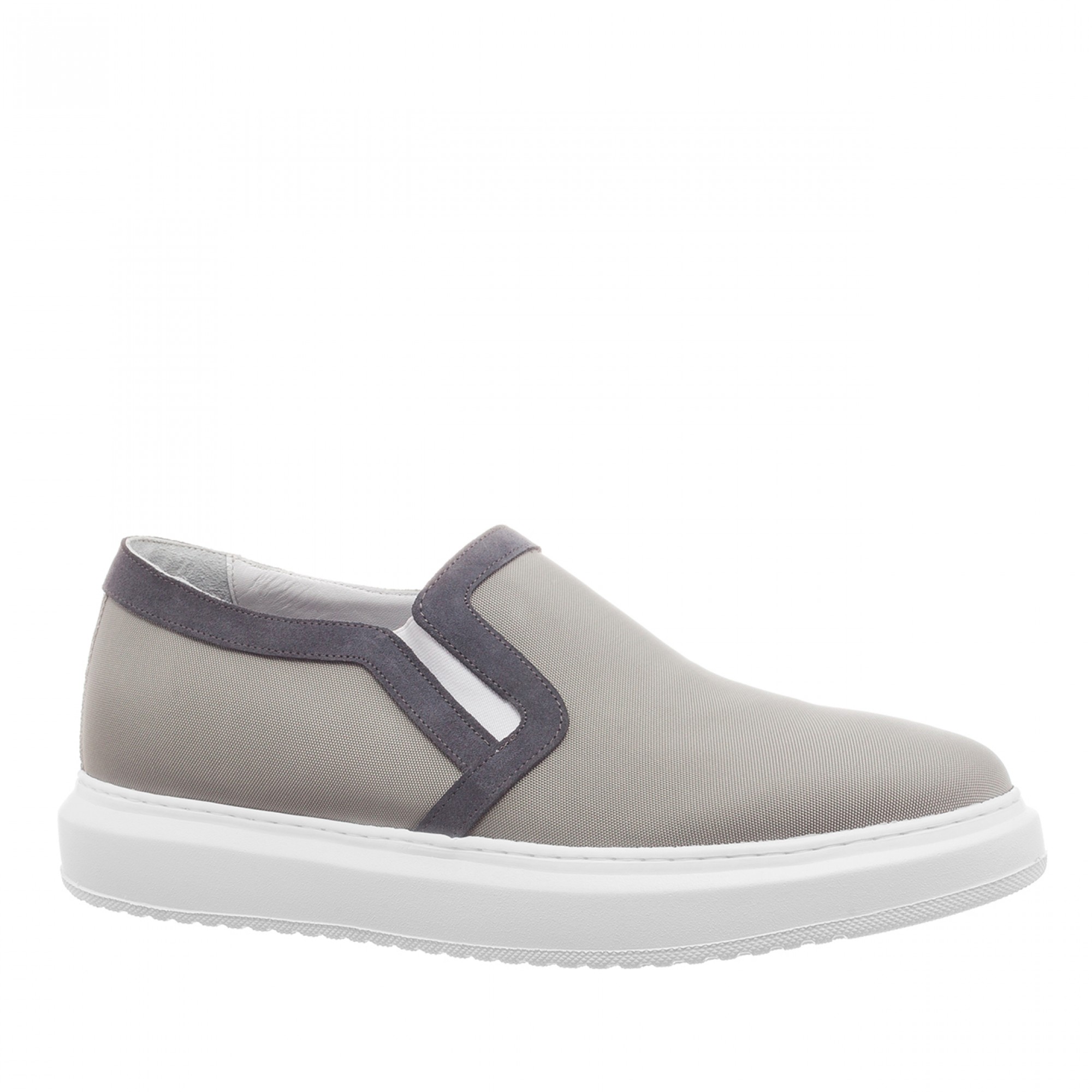 Seaside Slip Ons rehaussants en M lange cuir tissu jusqu 6 cm en plus
