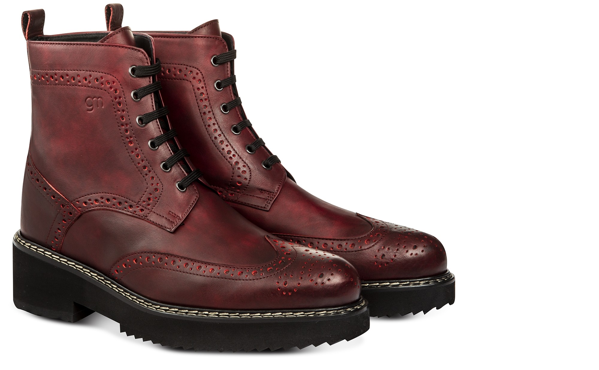 Bordeaux W Bottes rehaussantes en Cuir Pleine Fleur de 10 cm 15 cm en plus