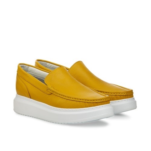 CALA D'OR - Slip-Ons rehaussants en Cuir Pleine Fleur de 5 cm à 7 cm en plus