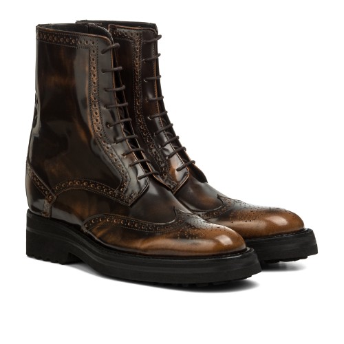Nesso - Bottes Rehaussantes en Cuir Brossé de 6 cm à 10 cm en plus