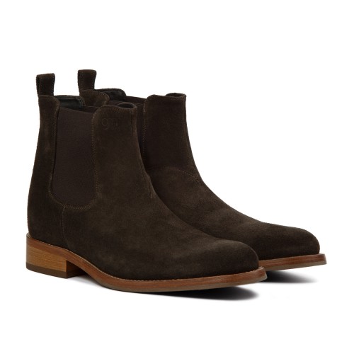 Dorio - Bottines Chelsea Rehaussantes en Cuir Daim de 6 cm à 10 cm en plus