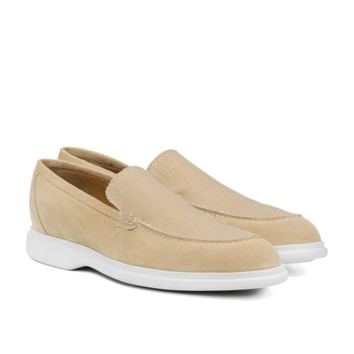 Downey - Mocassins Rehaussantes en Mélange cuir/tissu jusqu'à 7 cm en plus
