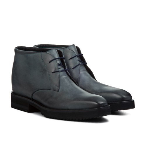 Meina - Bottines Rehaussantes en Cuir Peint à la main de 6 cm à 8 cm en plus