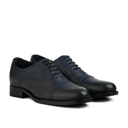 Catania - Classiques chaussures rehaussantes en Cuir Pleine Fleur de 6 cm à 8 cm en plus