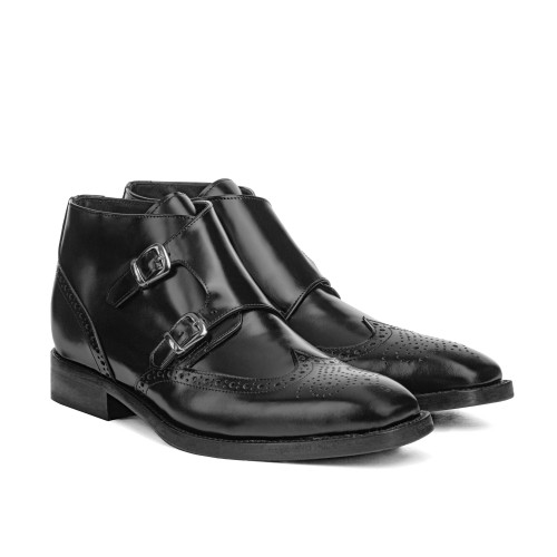 Wilmette - Bottines Courtes rehaussantes en Cuir Brossé de 6 cm à 8 cm en plus