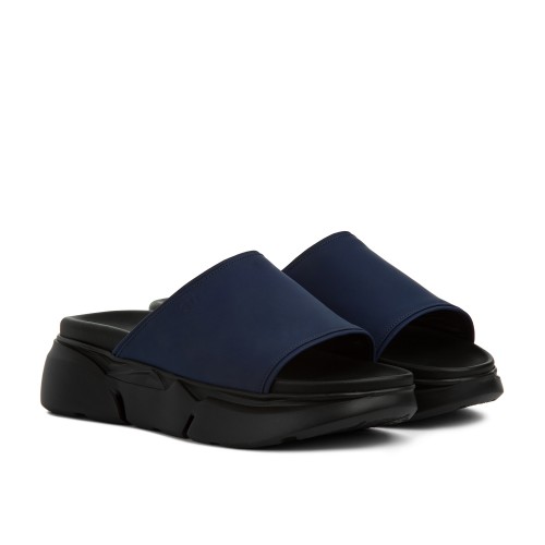 Flicudi - Sandales Rehaussantes en Cuir Effet Caoutchouté jusqu'à 6 cm en plus