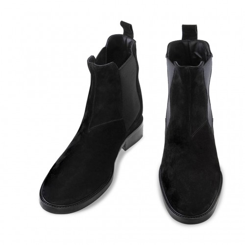 Chelsea - Bottes rehaussantes en Cuir Daim de 6 cm à 8 cm en plus