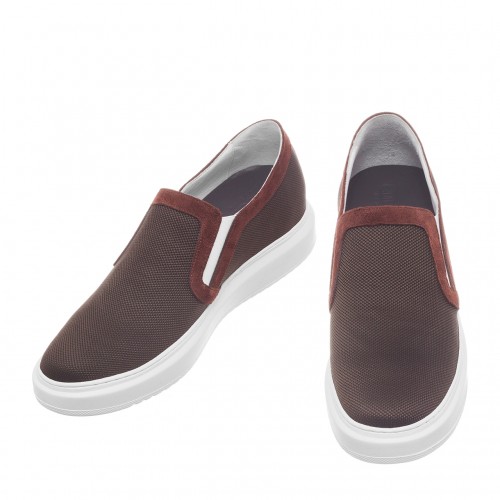 Ragusa - Slip-Ons rehaussants en Mélange cuir/tissu jusqu'à 6 cm en plus