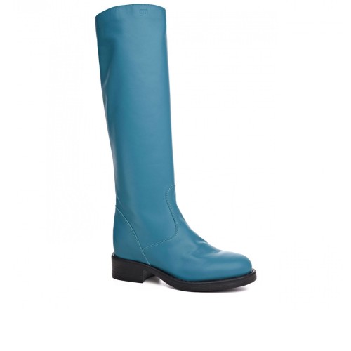 Jasmine Turquoise W - Bottes rehaussantes en Cuir de 6 cm à 8 cm en plus