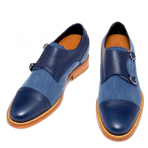 Savile Row - Classiques chaussures rehaussantes en Mélange cuir/tissu de 6 cm à 8 cm en plus