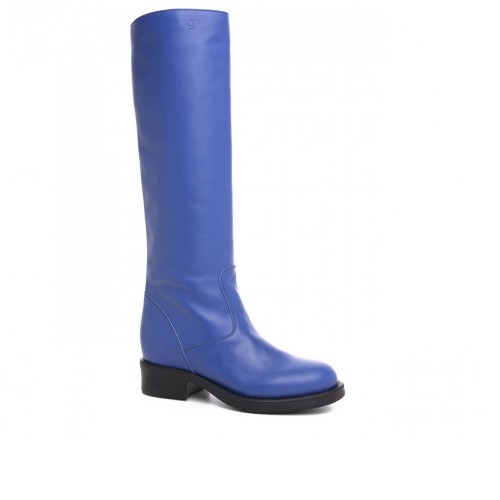 Jasmine Blue W - Bottes rehaussantes en Cuir de 6 cm à 8 cm en plus