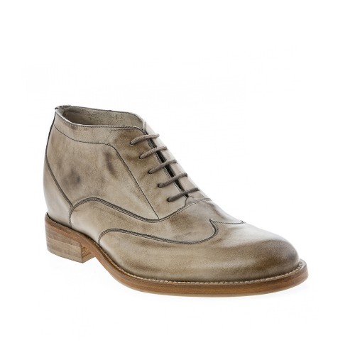 Los Angeles - Bottines courtes rehaussantes en Cuir Pleine Fleur de 6 cm à 8 cm en plus