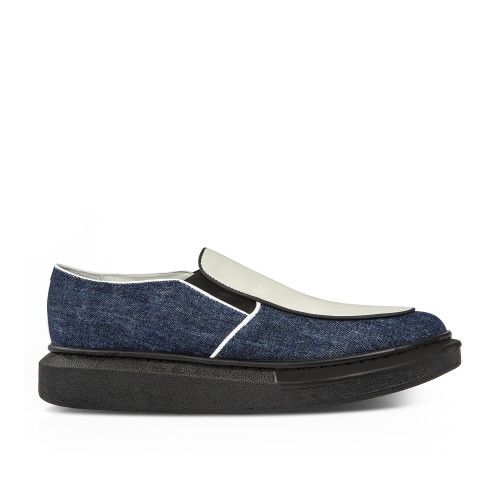 El Dorado - Slip-Ons rehaussants en mix Cuir/tissu jusqu'à 6 cm en plus