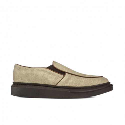 Kauai - Slip-Ons rehaussants en mix Cuir/tissu jusqu'à 6 cm en plus