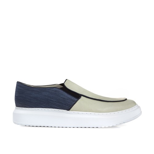 Aire - Slip-Ons rehaussants en mix Cuir/Tissu jusqu'à 6 cm en plus