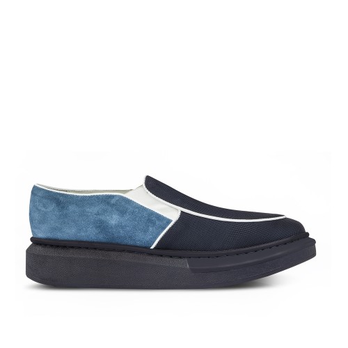 Molokai - Slip-Ons rehaussants en mix Cuir/tissu jusqu'à 6 cm en plus