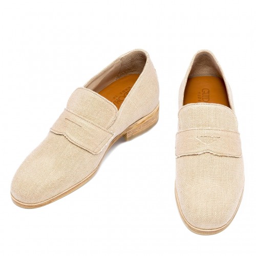 Vegan - Mocassins rehaussants en Tissu jusqu'à 6 cm en plus