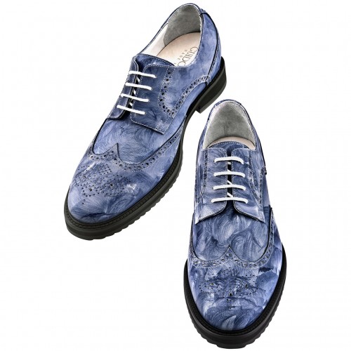 Monet - Classiques chaussures rehaussantes en Cuir Pleine Fleur de 6 cm à 8 cm en plus