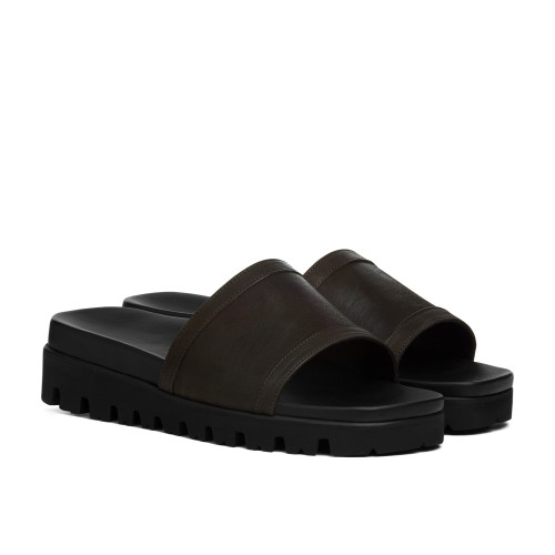 Antigua - Sandales rehaussantes en Cuir Pleine Fleur jusqu'à 6 cm en plus