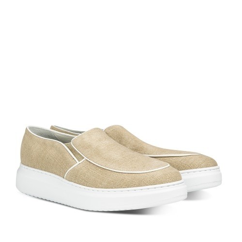 Namu - Slip-Ons rehaussants en Mélange cuir/tissu de 5 cm à 7 cm en plus