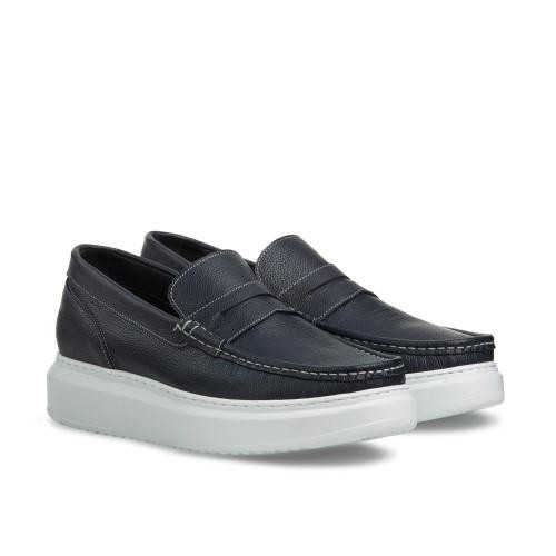 MARSIGLIA - Slip-Ons rehaussants en Cuir Brossé de 5 cm à 7 cm en plus